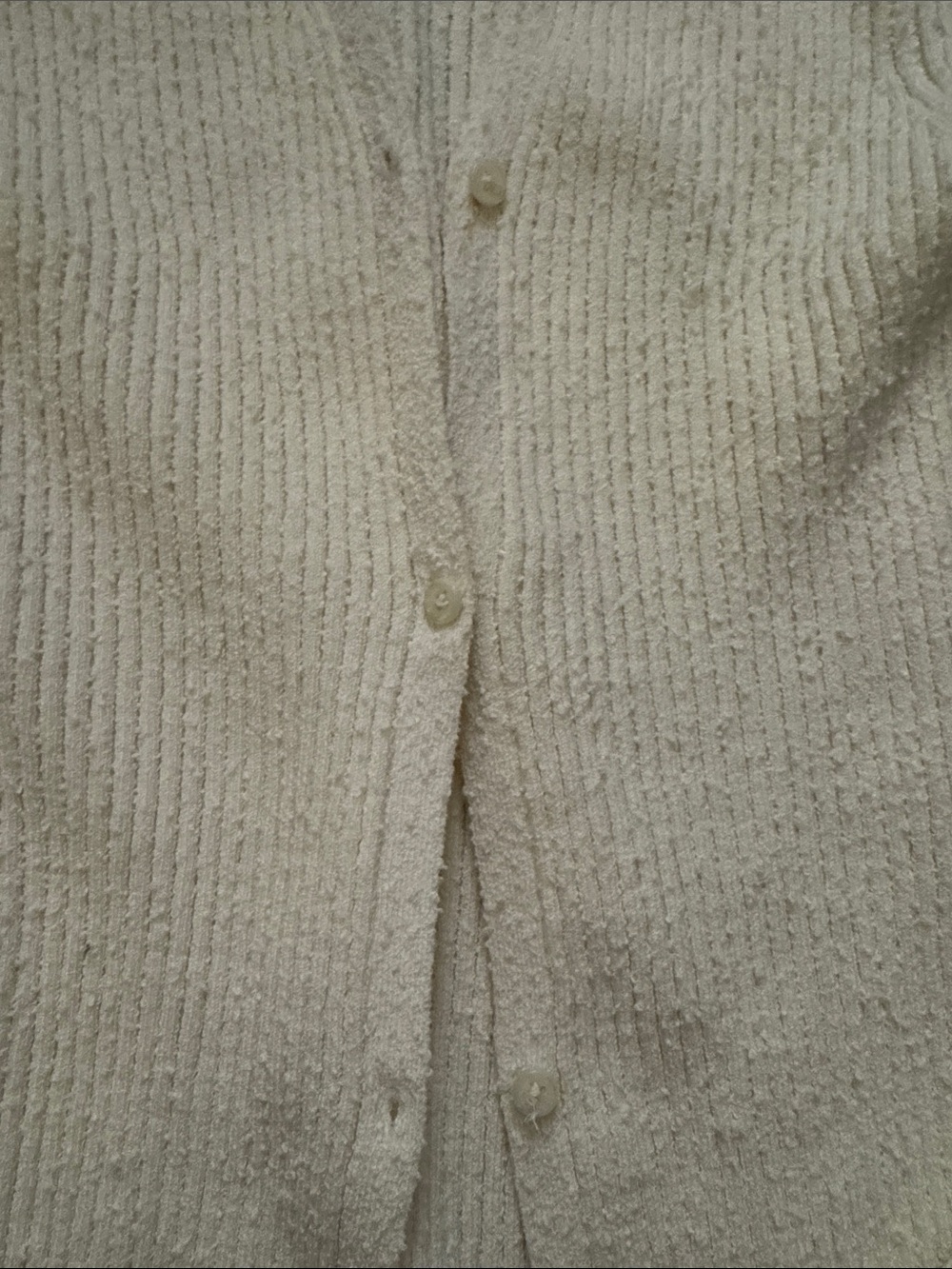 ALC Cream Ribbed V-Neck Button-Up Cardigan - Picture 3 of 3